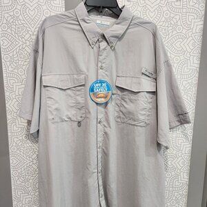 Men's Columbia PFG Distant Water short sleeve button-down shirt XXL